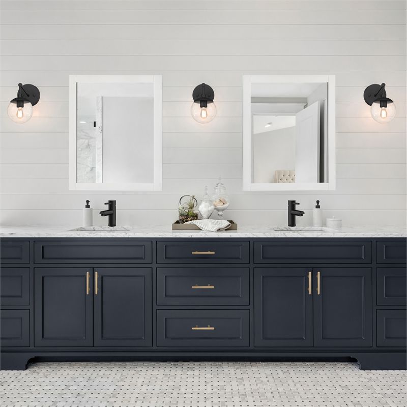 Shorewood Wall Mounted Bathroom Vanity Mirror 24-Inch Wood Framed in White, 2 of 9