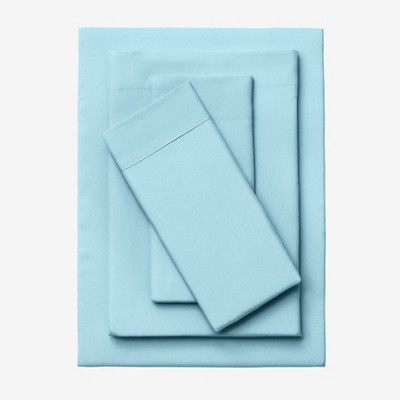 Queen Light Aqua Microfiber Solid Sheet Set