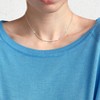 EVERLY JEWELRY | Silver 4 Heart Charm station Necklace on diamond Cut Rolo Chain, 16.5"+1" ext. - 4 of 4