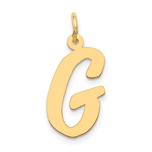 Black Bow Jewelry 14k Yellow Gold Madison Collection LG Classic Script Initial G Pendant - 1 of 4