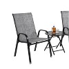 3 Piece Patio Seating Set with Folding Table and Outdoor Camping Chairs, Breathable Textilene for Balcony, Deck, Garden, or Small Spaces-The Pop Home - 3 of 4