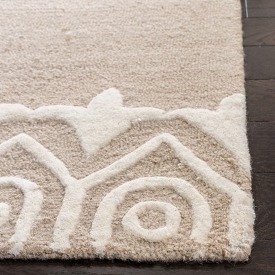 Bella 5' x 5' Square Beige Ivory Hand-Tufted Wool Area Rug
