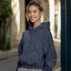 Dalix Butterfly Embroidery Washed Hoodie Sweatshirt Hoodie Fleece Relaxed Fit Lounge Womens - 3 of 4