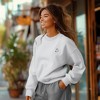 Dalix Heartly Ghost Embroidery Relaxed Crewneck Sweatshirt Soft Fleece Fit Lounge Womens - 4 of 4