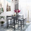 Hooseng Rustic Farmhouse 5-Piece Dining Room Table Set, 4-Person Small Space Dinig Table Set with MDF Top, Metal Frame, Standard Height Bar Table Set - 4 of 4