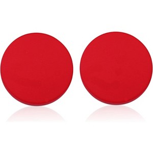 Big Round Acrylic Stud Earrings - Candy Color Neon Geometric Button Discs, 80s Fashion Statement Jewelry - 1 of 4