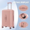 Syemin Luggage 3 pcs in ABS Spinner Wheel Luggage Carry on Suitcase for Travel Matching Color TSA Combination Lock, Pink, 19.3"*11.4"*29.5" - 4 of 4