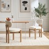 Dolonm Set of 2 Modern Farmhouse Upholstered Seat Dining Chairs with Rubberwood Frame - 2 of 4