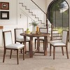 5 PCS Dining Set with Extendable Table, Farmhouse Style Dining Table with Removable Leaf, Wood Frame Chair with Polyester Cushion-Coolbibila - 3 of 4