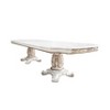120" Vendome Dining Table Antique Pearl Finish - Acme Furniture: Double Pedestal, Gold Accents, 8 Seats - 3 of 4