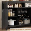 Jojoka 52" Rattan Sideboard Buffet Cabinet with Storage and Wine Racks, Farmhouse Kitchen Buffet Cabinet with Drawer, Coffee Bar with Open Shelves - 4 of 4
