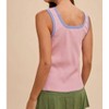 Women's Contrast Striped Rib Henley Tank - AnnieWear - 2 of 3