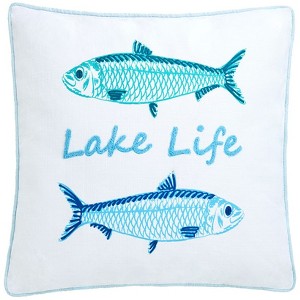 The Lakeside Collection Gone to the Lake Embroidered Accent Pillows - Lake Life - 1 of 3