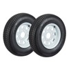 Trailer Tire On Rim, 13'' Trailer Tire - ST175/80D13 Tire & Wheel Assembly (5 Lug 4.5''), Load Range C 6 Ply White Spoke Rim - 2 of 4