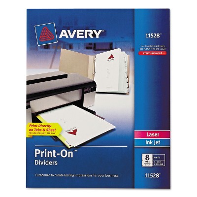 Avery Customizable Print-On Dividers 8-Tab Letter 11528