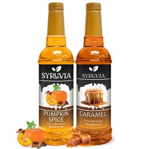 Syruvia Variety Pack - Pumpkin Spice & Caramel Syrup 25.4 Fl oz (2-Pack) - 1 of 4