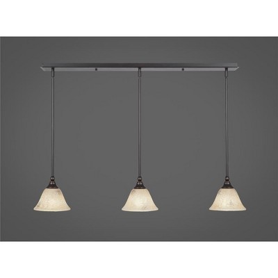 Toltec Lighting Any 3 - Light Chandelier in  Dark Granite with 7" Italian Marble Shade