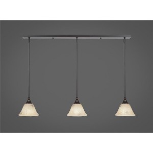 Toltec Lighting Any 3 - Light Chandelier in  Dark Granite with 7" Italian Marble Shade - 1 of 1