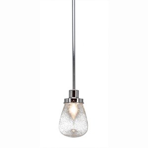 Toltec Lighting Meridian 1 - Light Pendant in  Chrome with 5" Clear Bubble Shade - 1 of 1