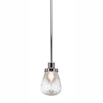 Toltec Lighting Meridian 1 - Light Pendant in  Chrome with 5" Clear Bubble Shade
