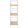vidaXL Book Shelf Storage Bookcase Rack Organizer Furniture Engineered Wood - Oak and White 35.6" - 4 of 4