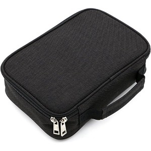 Fmeida High Capacity Zipper Pens Pencil Case- Multi-Functional Stationery Pouch 72 Slots Colored Portable Pencil Bags Black - 1 of 4