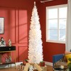 HOMCOM 8' Tall Pre-Lit Slim Noble Fir Artificial Christmas Tree with Realistic Branches, 300 Warm White LED Lights and 618 Tips, White - 3 of 4