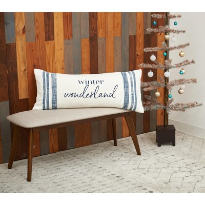 Winter Wonderland Blue and White Lumbar Pillow