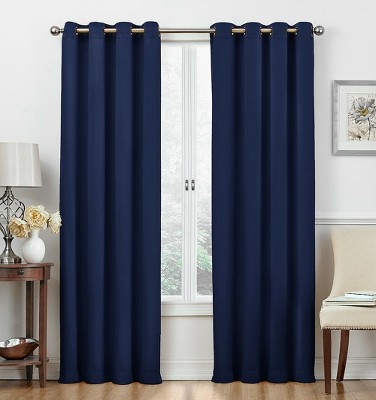 GoodGram 2 Pack Hotel Thermal Grommet 100% Blackout Window Curtain Panels