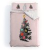 King Showmemars Retro Christmas Tree 2 Polyester Duvet Cover + Pillow Shams Black - Deny Designs: Abstract Holiday Bedding Set, 300 Thread Count - image 4 of 4