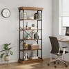 Industrial Bookshelf 6 Tier, Tall Bookcase with Metal Frame, Open Storage Rack for Bedroom Living Room Home Office, Rustic Style - 3 of 4