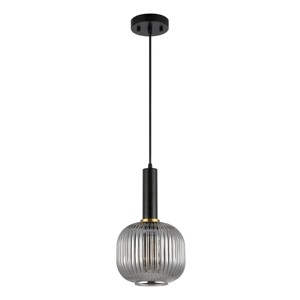 Rynner 8" Height Adjustable Pendant - PND4148 - Smoke Grey/Black - Safavieh - 1 of 4