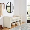 VYNXARIA Bedroom stool, linen fabric stool, large space, 50.39 inches, can be used for bed end, living room, entrance - 4 of 4