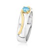 Ross-Simons 0.30 Carat Swiss Blue Topaz Ring in Sterling Silver and 18kt Gold Over Sterling - 3 of 4