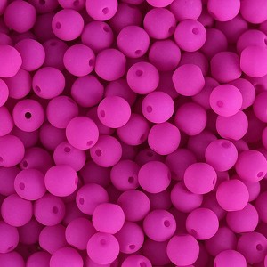 John Bead 90pcs Czech Glass 6mm White Alabaster Velvet Fuchsia Color Round Bead Strands - 1 of 4