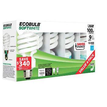 Feit Electric Ecobulb 23 W A19 2.35 in. D X 4.8 in. L CFL Bulb Soft White Utility 2700 K 4 pk