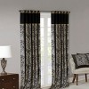 Yukimo 50x95" Jacquard Curtain Panel Pair - Black Faux Silk with Paisley Design, Oeko-Tex Certified, Light Filtering (2 Panels) - 3 of 4