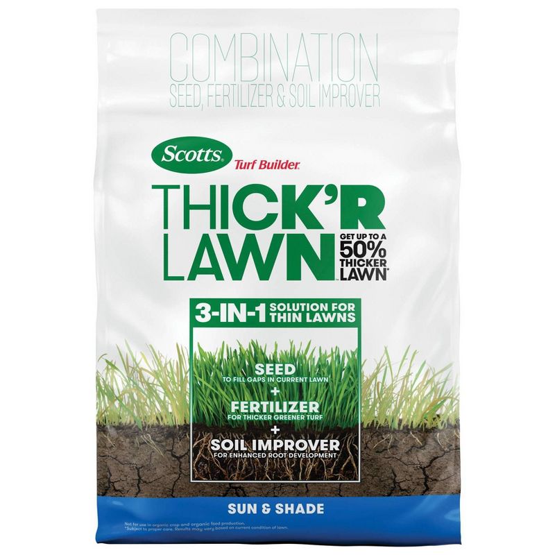 Scotts 3-in-1 Thick&#39;R Lawn Sun &#38; Shade Soil, 1 of 13