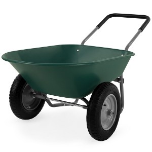 Best Choice Products Dual-Wheel Home Wheelbarrow Yard Garden Cart for Lawn, Construction - 1 of 4
