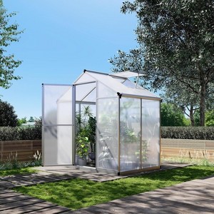 Sturdy Greenhouse, 6.25'x8' Shatterproof Polycarbonate with Large 24"x23" Roof Vent, Easy Setup - 1 of 4