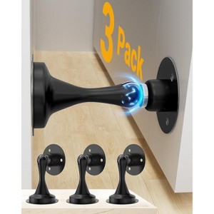 DOMETOUR Magnetic Door Stopper 3 Pcs, Stainless Steel Door Holder with Adhesive & Screws, No Drill, for Wall or Floor - 1 of 4