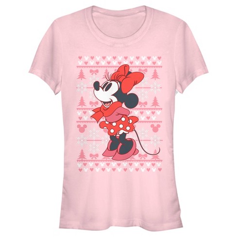 Women's Mickey & Friends Distressed Minnie Mouse Sitting Racerback Tank Top  - Pink Heather - Large : Target
