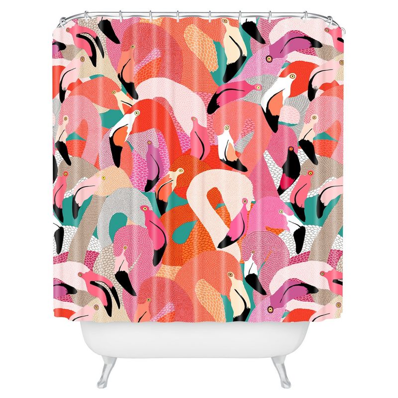 Floral Shower Curtain Pink - Deny Designs, 1 of 6