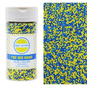 Mystic Sprinkles The Big Game: Blue & Yellow Nonpareil Mix 3.8oz - 1 of 4