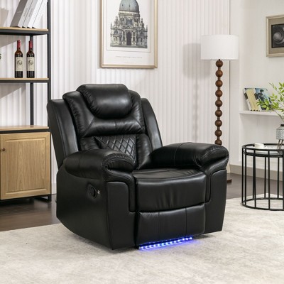 NicBex Recliner Chair Manual Luxury Recliner with LED Light Strip Comfy Chair Living Room Chair for Living Room, Bedroom