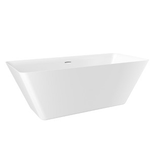 Cesicia 66 in-L x 29 in-W x 23 in-H Glossy White Freestanding Soaking Bathtub - 1 of 4