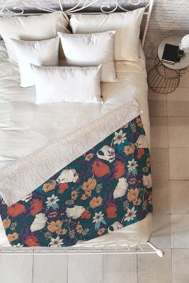 BlueLela Botanical pattern 60" x 80" Fleece Blanket - Deny Designs
