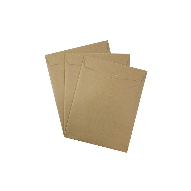 JAM Paper 10 x 13 Open End Catalog Envelopes with Clasp Closure Brown Kraft Paper Bag 25/Pack, 3 of 5