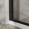 Lirago,60"x72" Aluminum Framed Double Sliding Shower Door-Tempered Glass, Matte Black, Reversible, Splash-Proof - 3 of 4
