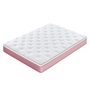 Sapphtopaz 12 In Mattress with Pocket Spring&Memory Foam Cool Knitted Cover Hybrid Mattress for Breathable&Pressure Relief for Bedroom,Pink - 1 of 4